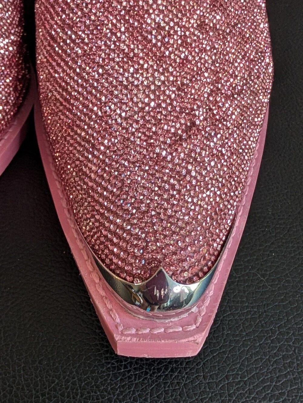 Club Exx Dolls Kill Pink Rhinestone Glitter Western Cowboy Boots Pointed Toe 11M